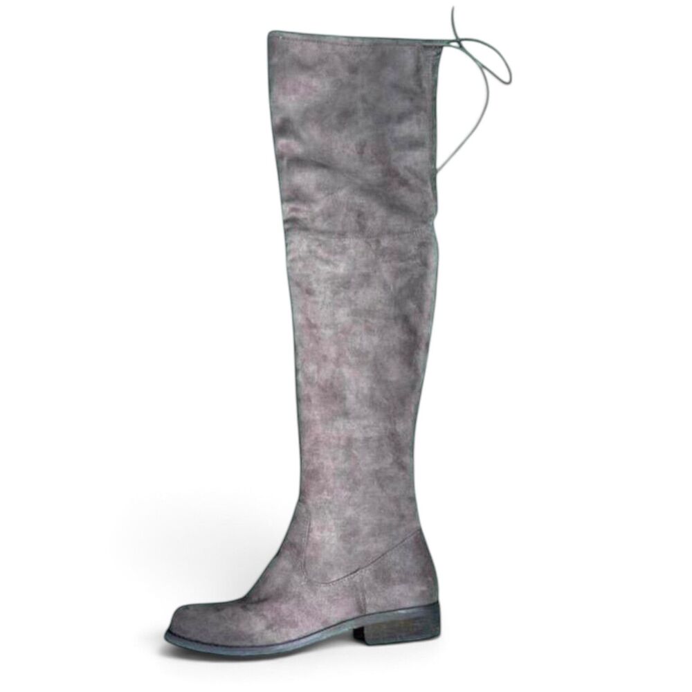 NWOB Nine West Gray Over-the-Knee/ Thigh High Boots Tie Top sz 7